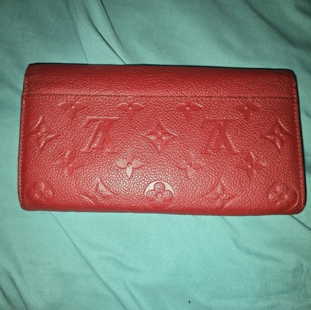 Authentic Louis Vuitton Red Empereinte Leather Women's Wallet